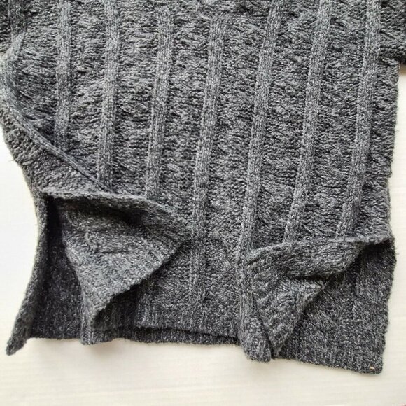 John + Jenn by Line Cable Knit Sweater Marled Gray V-Neck Size Large - Picture 7 of 11